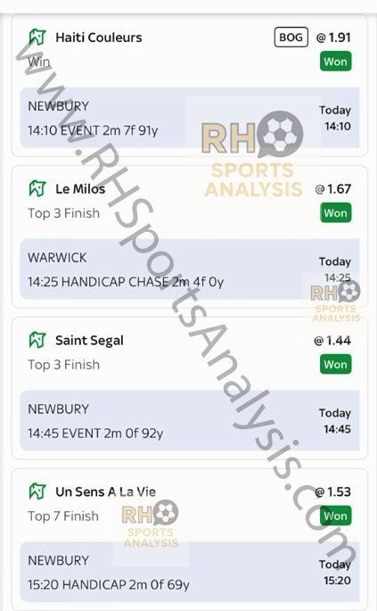 Newbury Warwick 8 fold accumulator winning slip part 2 Le Milos Saint Segal Un Sens A La Vie
