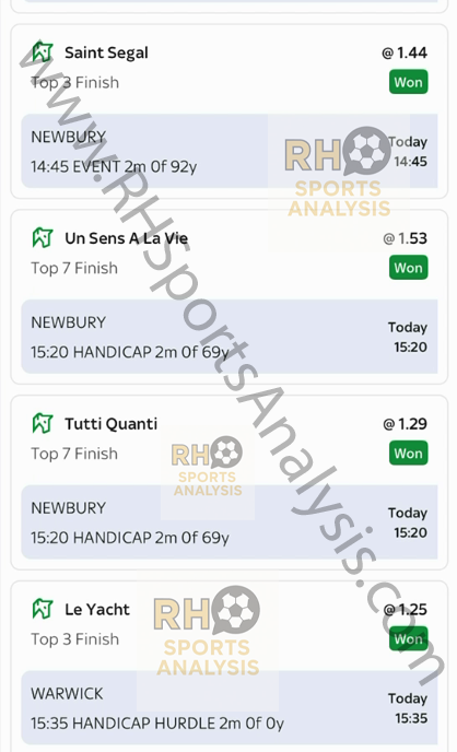 Newbury Warwick 8 fold accumulator winning slip part 3 Tutti Quanti Le Yacht