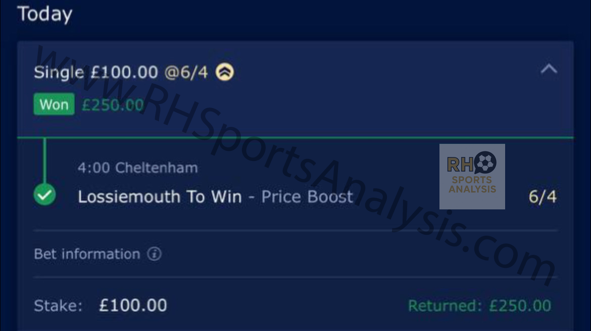 Lossiemouth winner at 6/4 Unibet Champion Hurdle Cheltenham Festival 2026 Day 1