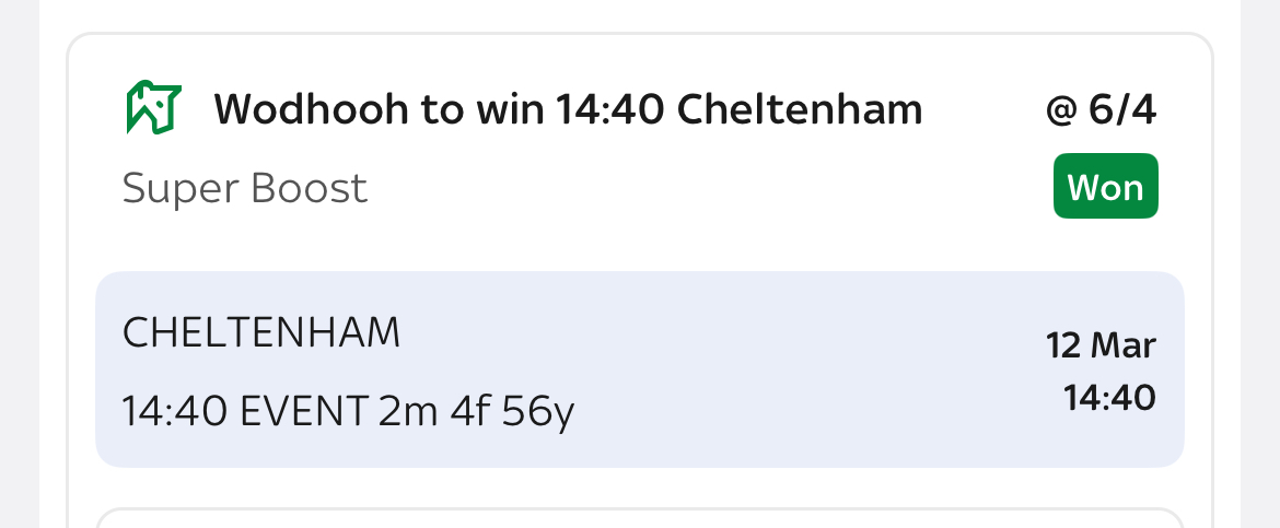 Wodhooh winner at 6/4 Super Boost Close Brothers Mares Hurdle Cheltenham Festival 2026 Day 3