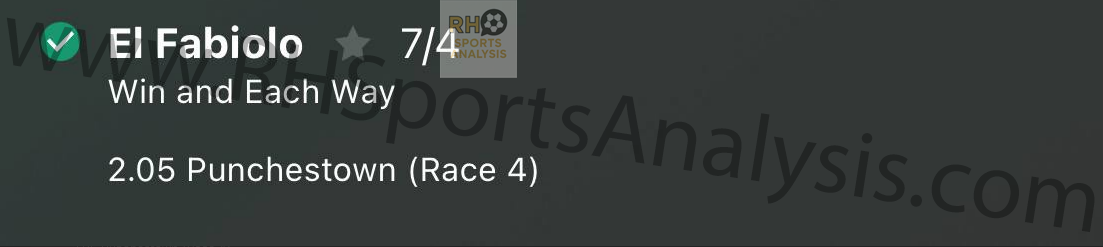 El Fabiolo to Win selection at 7/4 odds - Punchestown December 31 2025